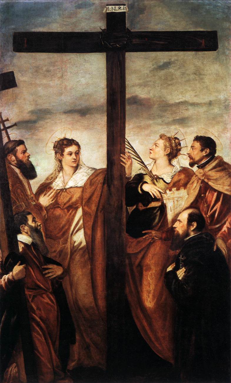 Saint Helena and Saint Barbara Adore The Cross