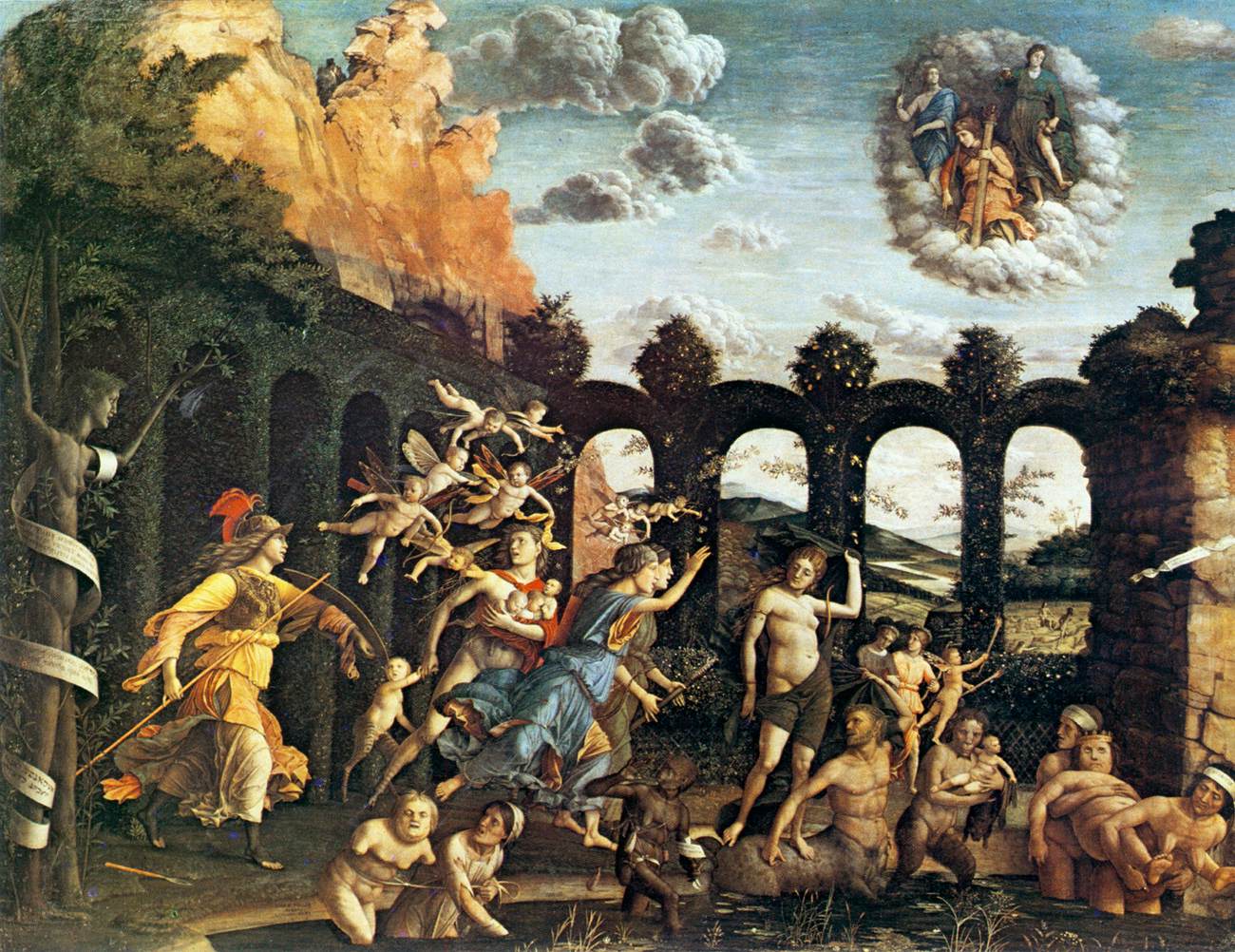 Pallas verdrijft de ondeugden van de Garden of Virtue