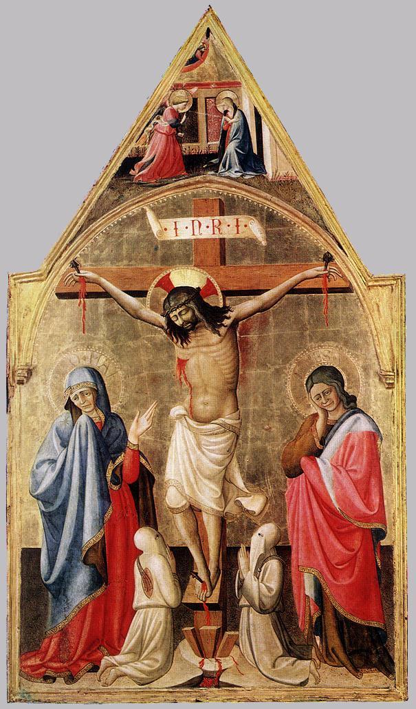 La crocifissione con María e San Juan The Evangelist