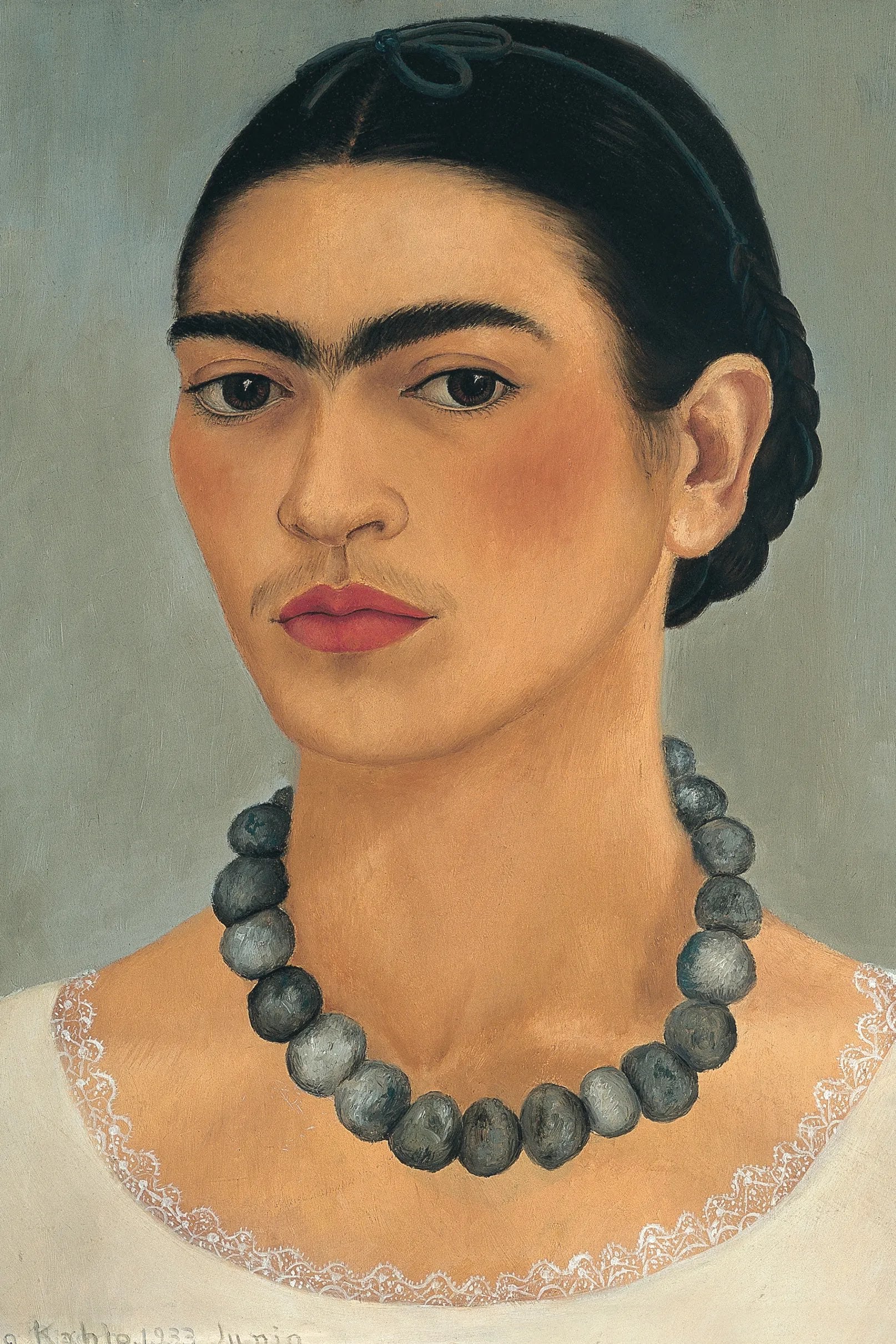 Self -Portrad mit Halskette