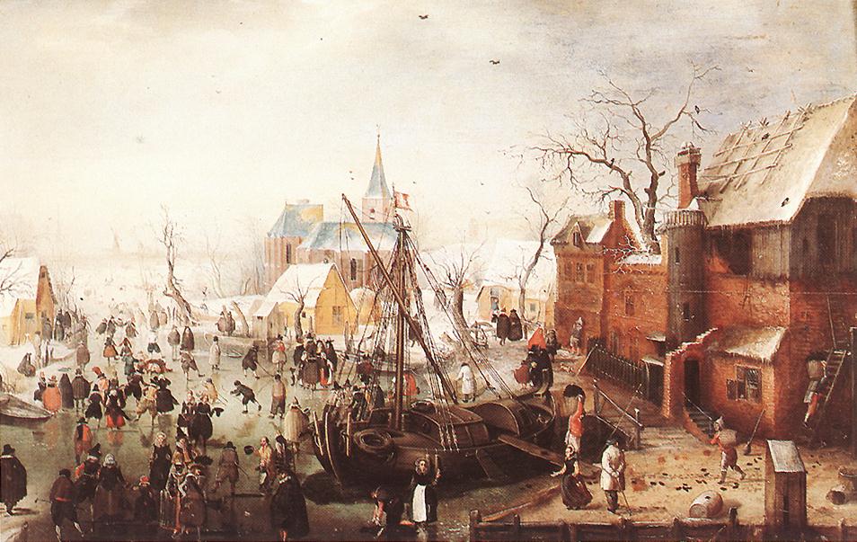 Winter scene in Yselmuiden