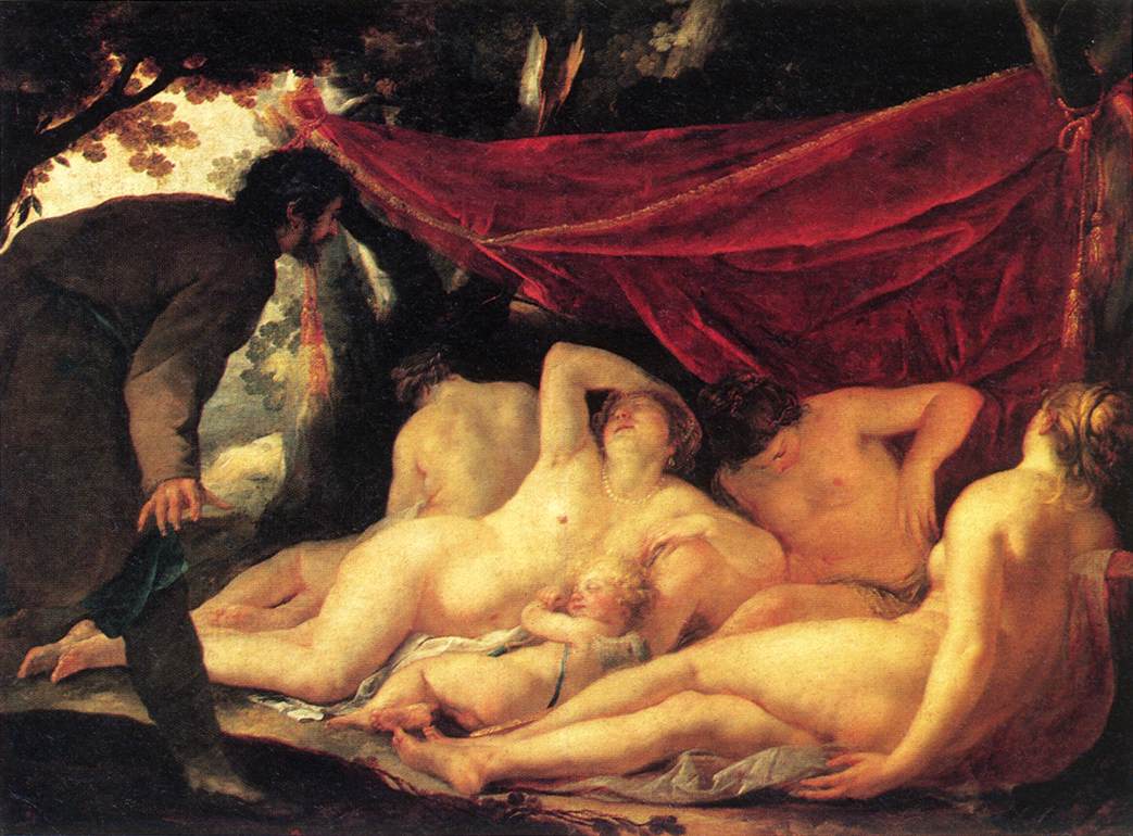 Venus and the Three Graces Surprised at the Side of a Mortal