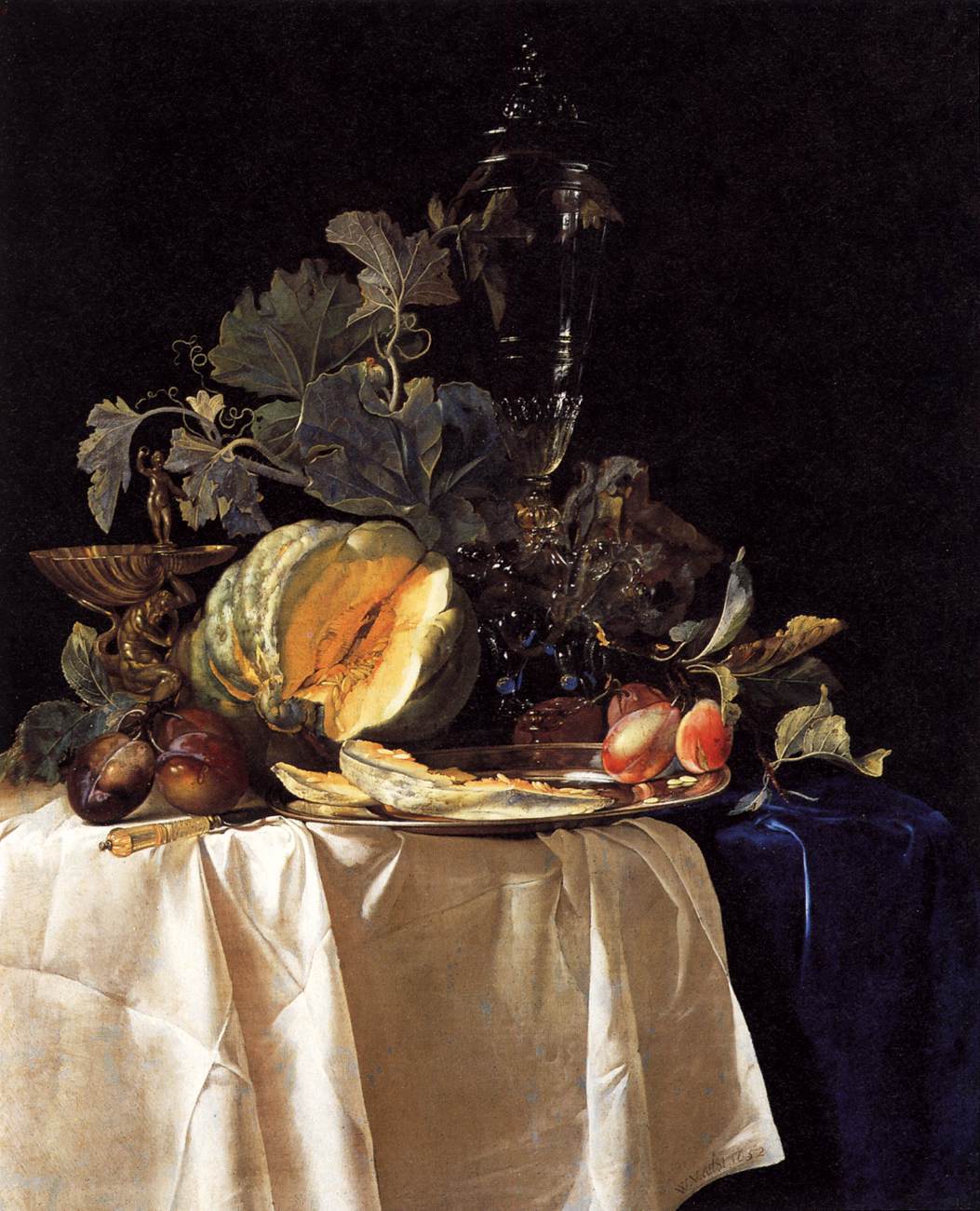 Still Life with Fruit and Glass Vase
