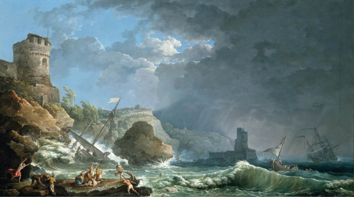 A Storm on a Rocky Coast