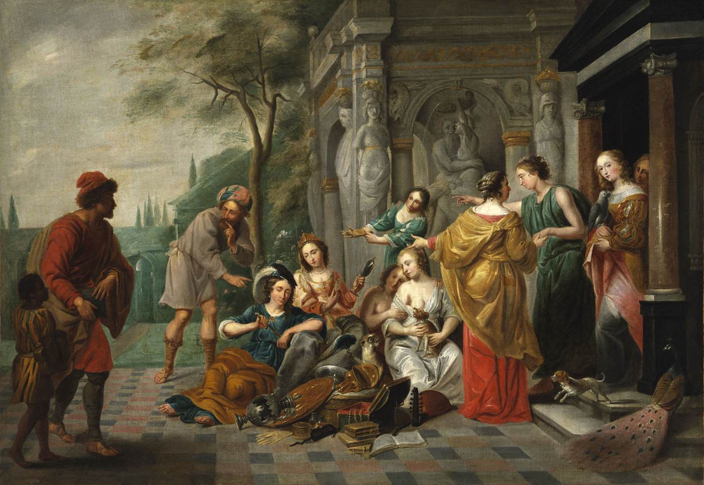 Achilles mit den Töchtern von Licomedes