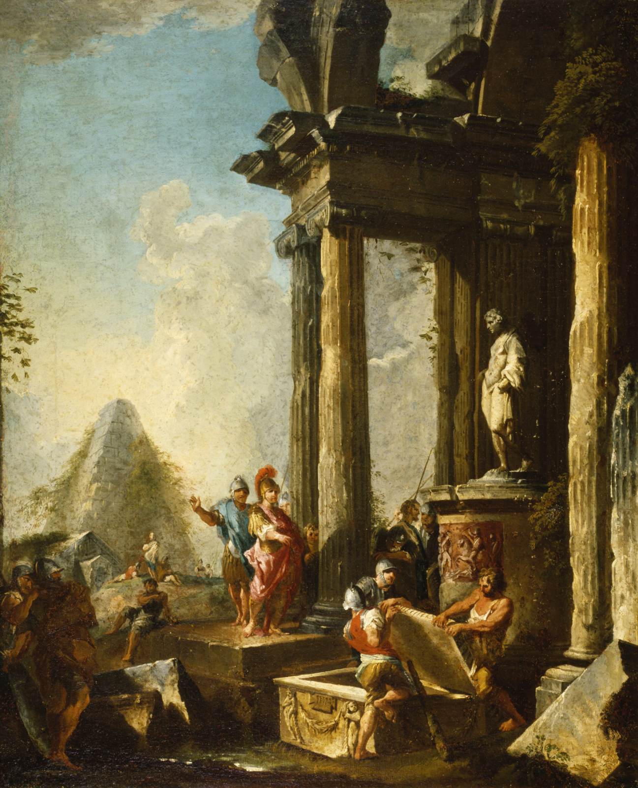 Alejandro El Grande in het graf van Achilles