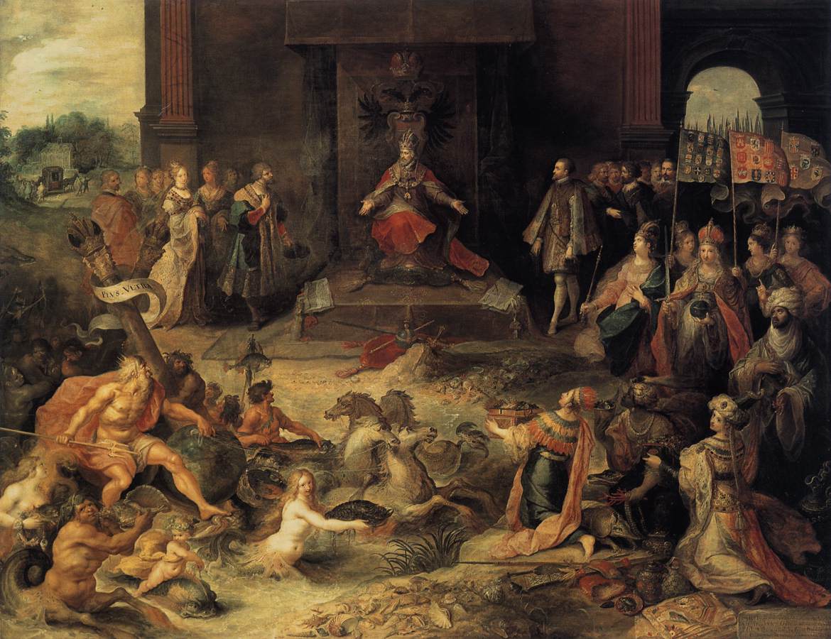 Allegorie zur Abdankung von Kaiser Carlos V in Brüssel, 25. Oktober 1555,