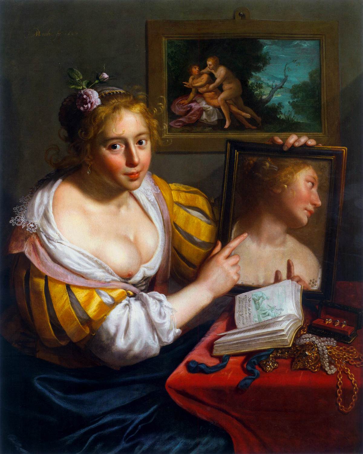 En pige med et spejl (allegori om profane kærlighed)