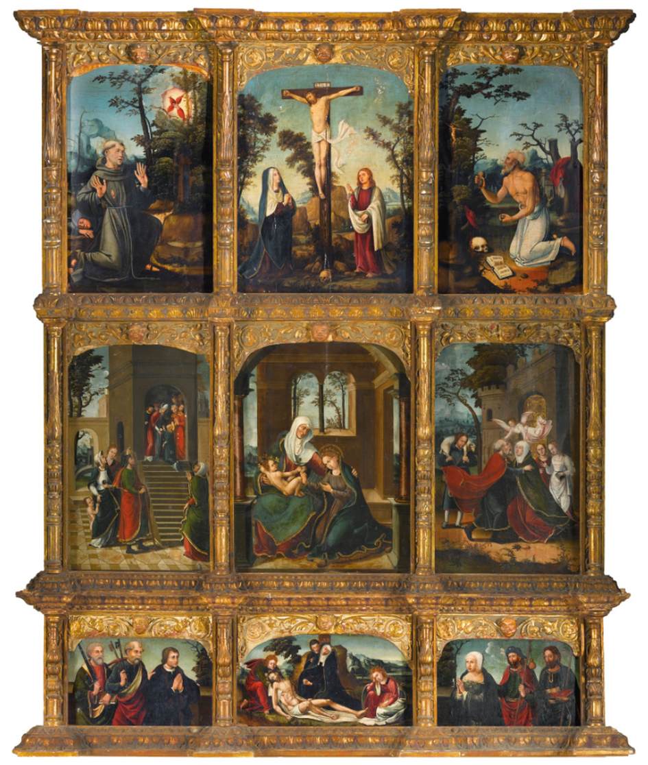 Altarbild mit Szenen des Lebens der Jungfrau