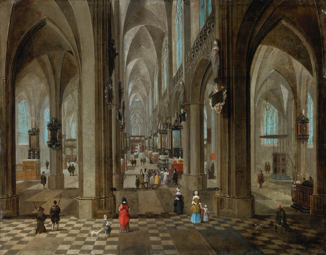 Interior da Onze Lieve Vrouwekerk em Antuérpia 