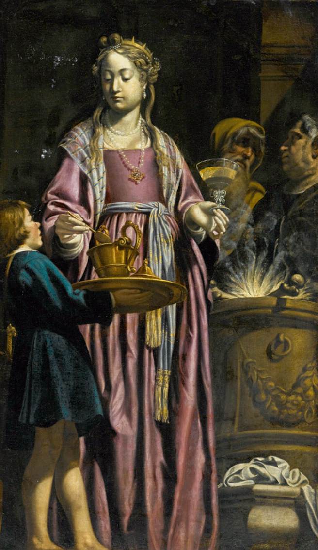 Artemisia pije wino zmieszane z popiołem męża, Mausolo
