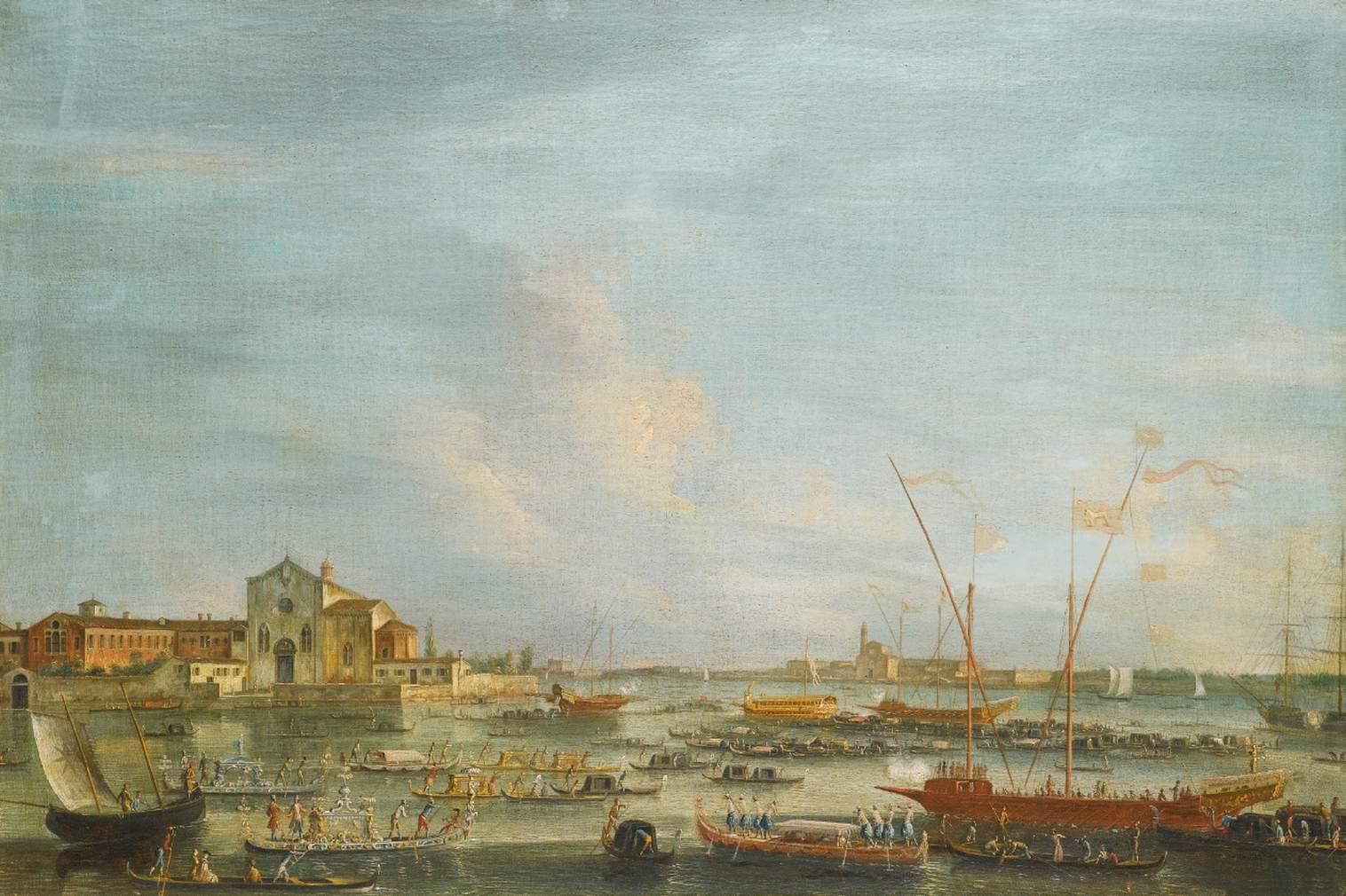 Blick auf Sant'elena und San Nicolò di Lido am Ascension Day, Venedig