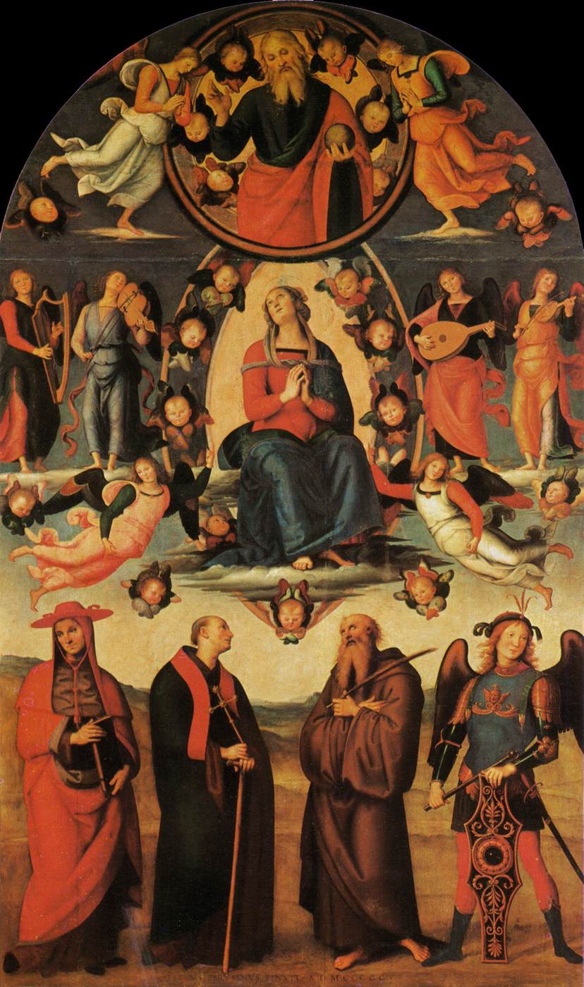 La Asunción de La Virgen con Cuatro Santos