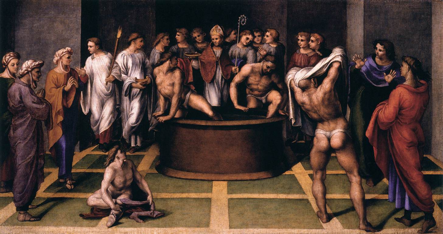 San Agustín baptise les catéchumens