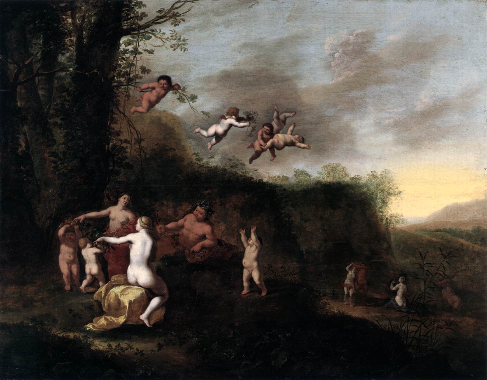 Bacchus und Nymphen in der Landschaft