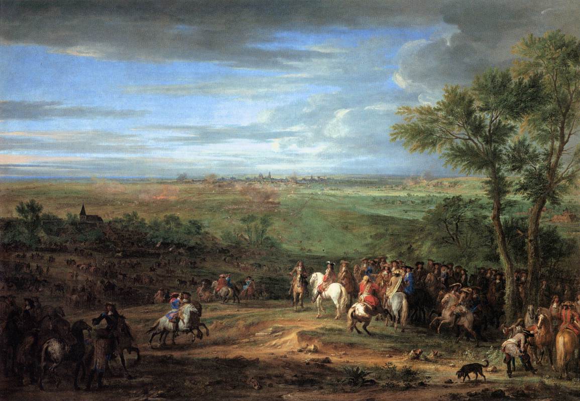 Louis XIV arriveert in het kamp tegen Maastricht