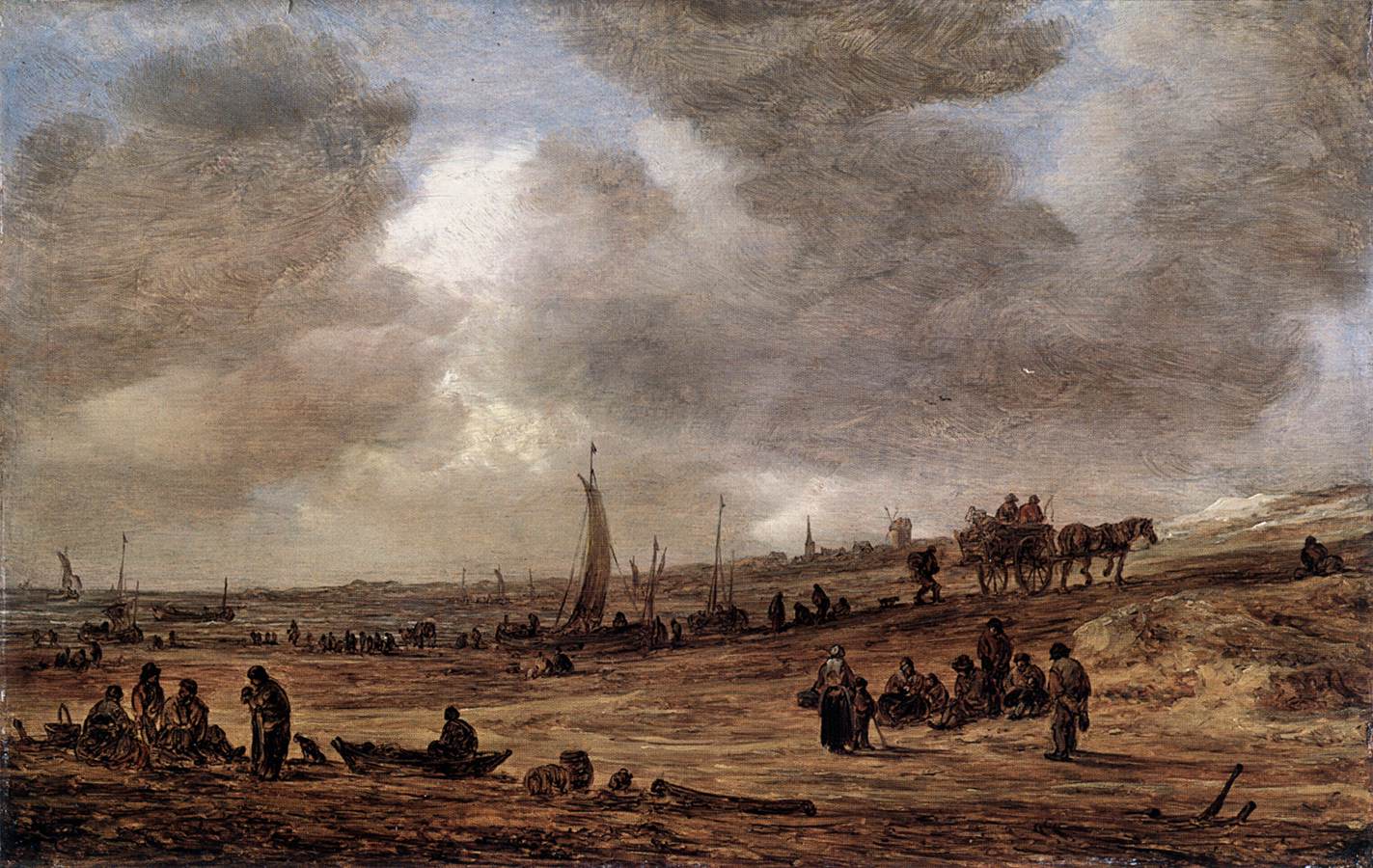 A Beach with Fishing Boats