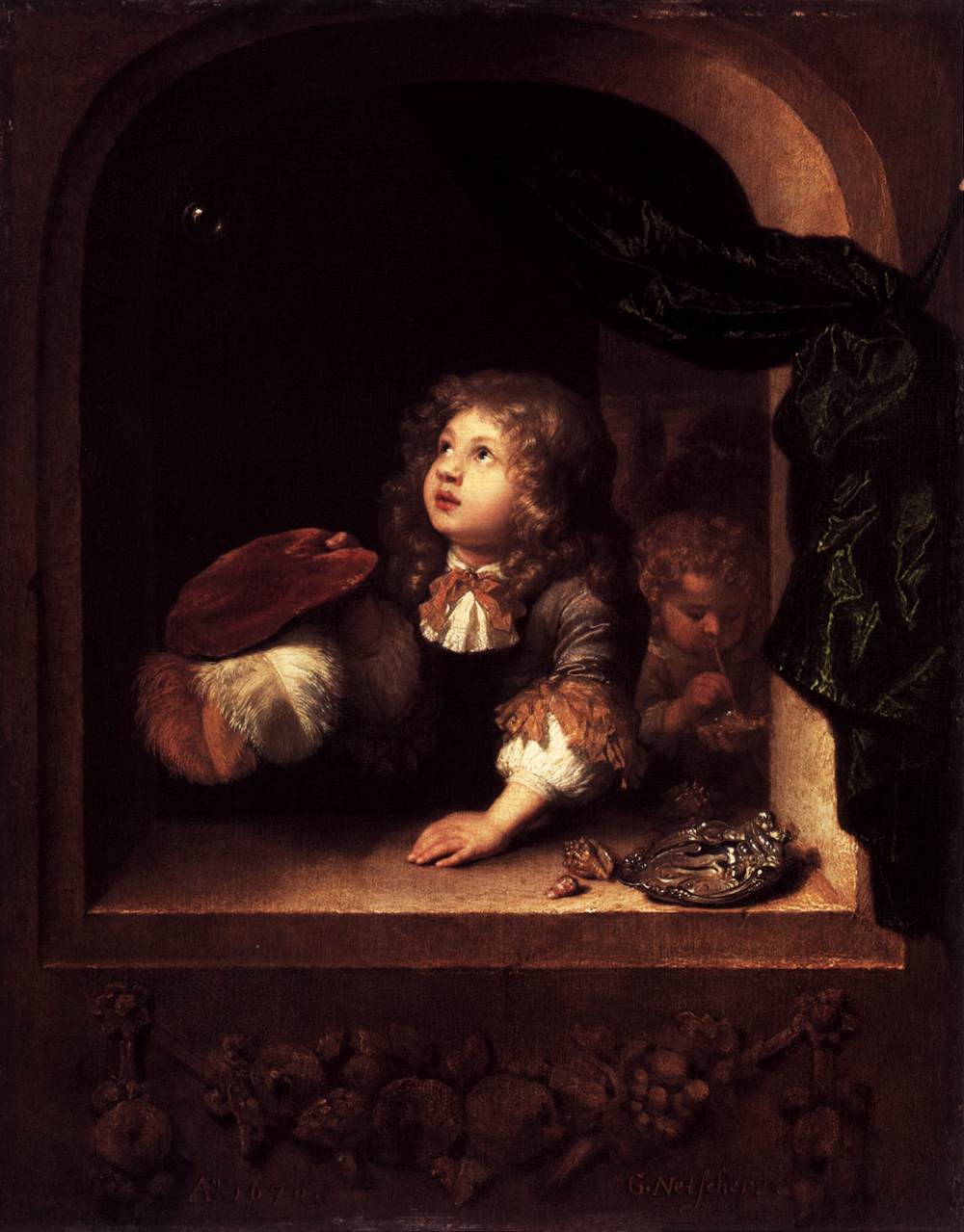 Two Boys Blowing Bubbles