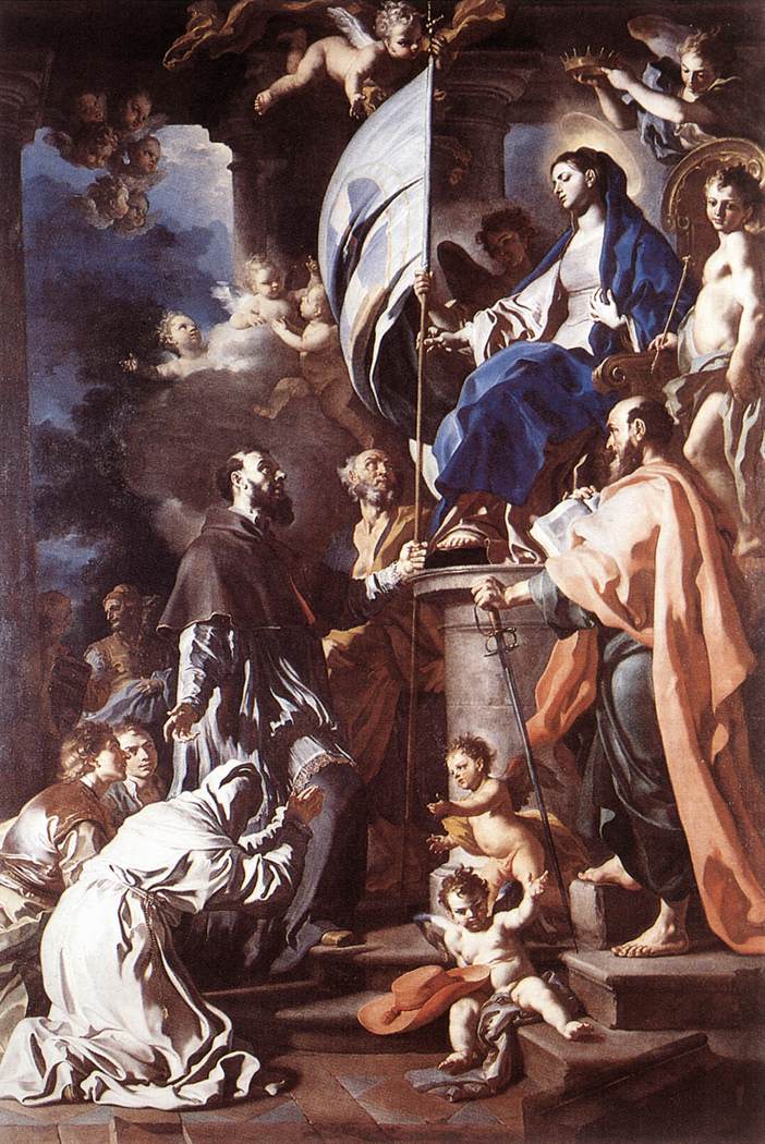 Saint Buenaventura Receiving the Banar from the Holy Sepulcher of the Virgin