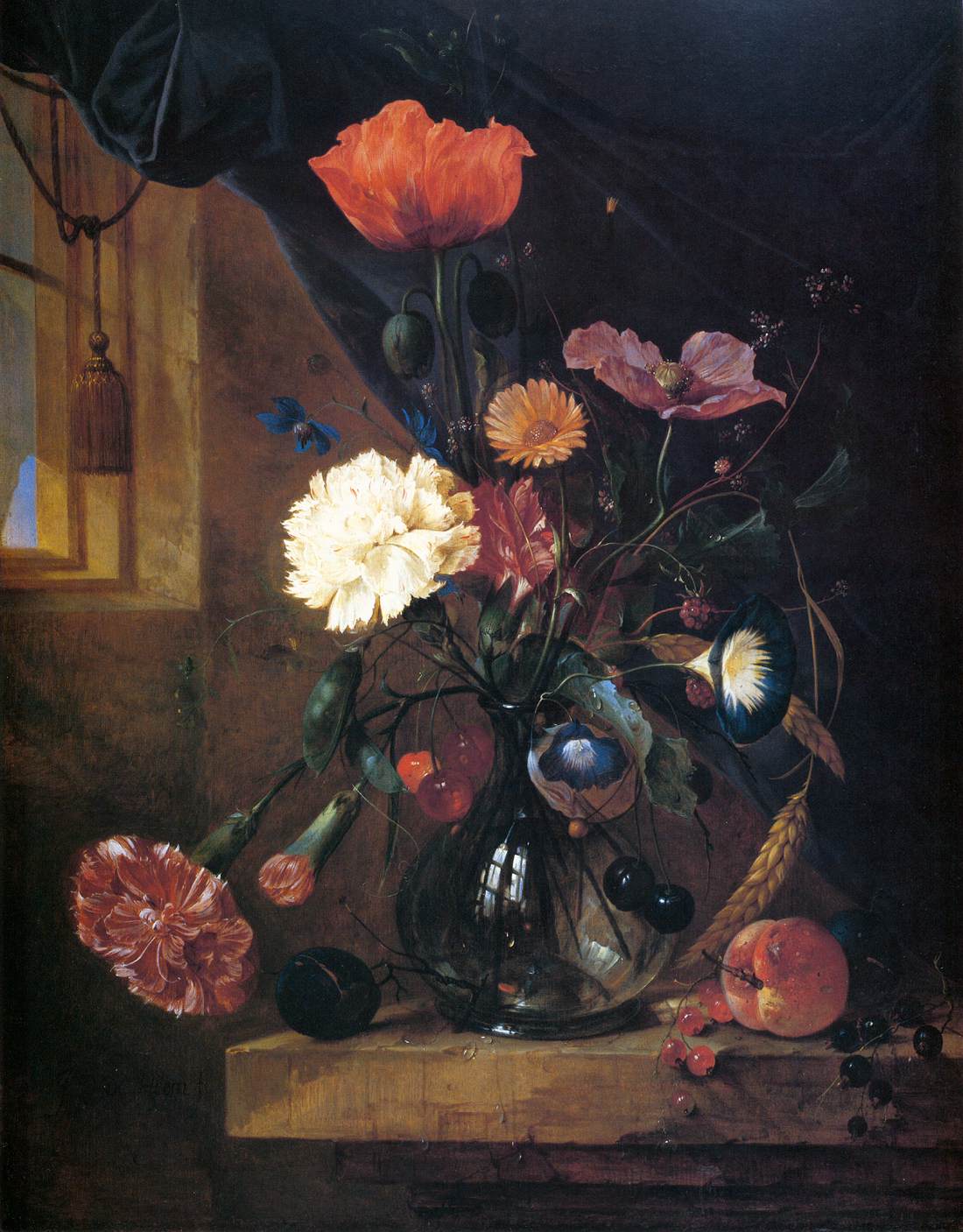 Bouquet in un vaso di vetro