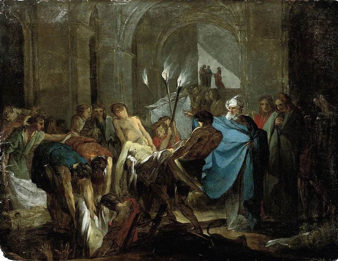 Tobias Burying the Dead in Defying Sennacherib's Orders