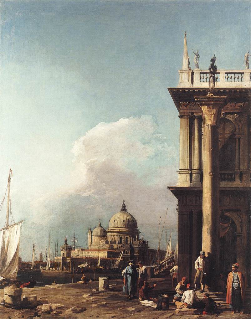 Veneza: a Piazzetta olhando para o sudoeste em direção a S Maria della Salute