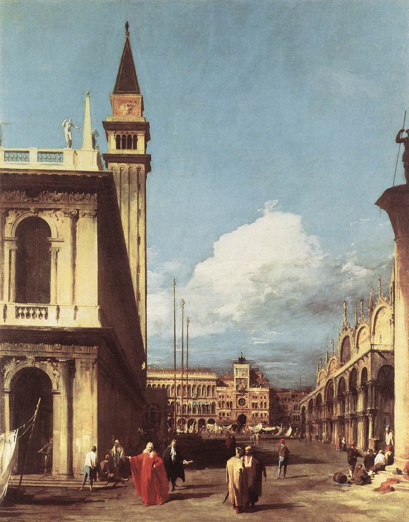 La Piazzetta, en regardant vers la tour de l'horloge