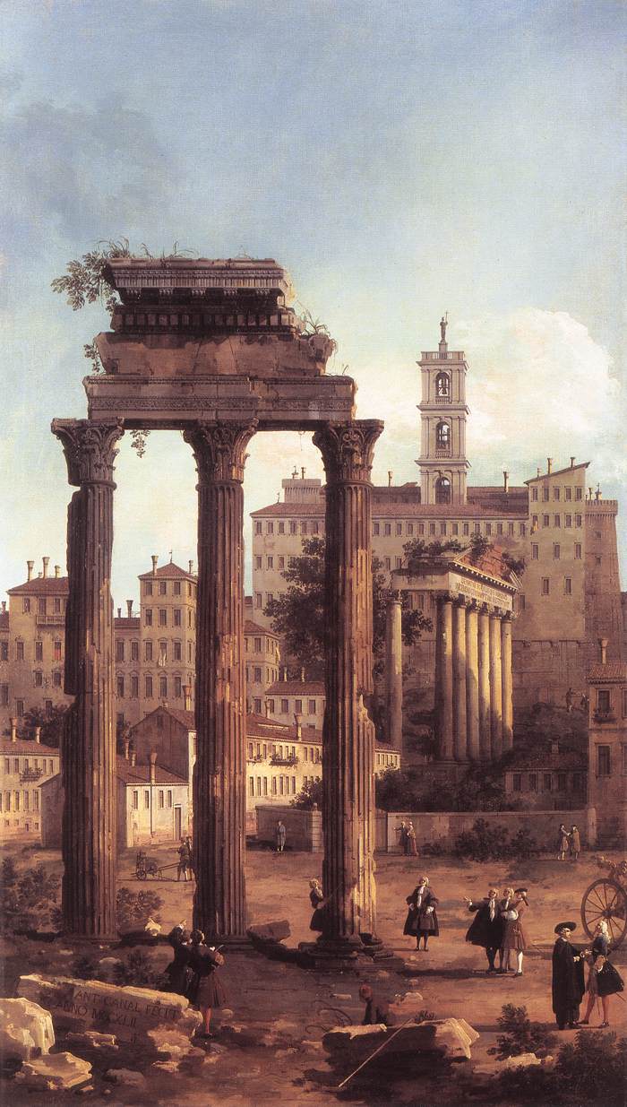 Rom: Ruinen des Forums, in Richtung des Kapitols blicken
