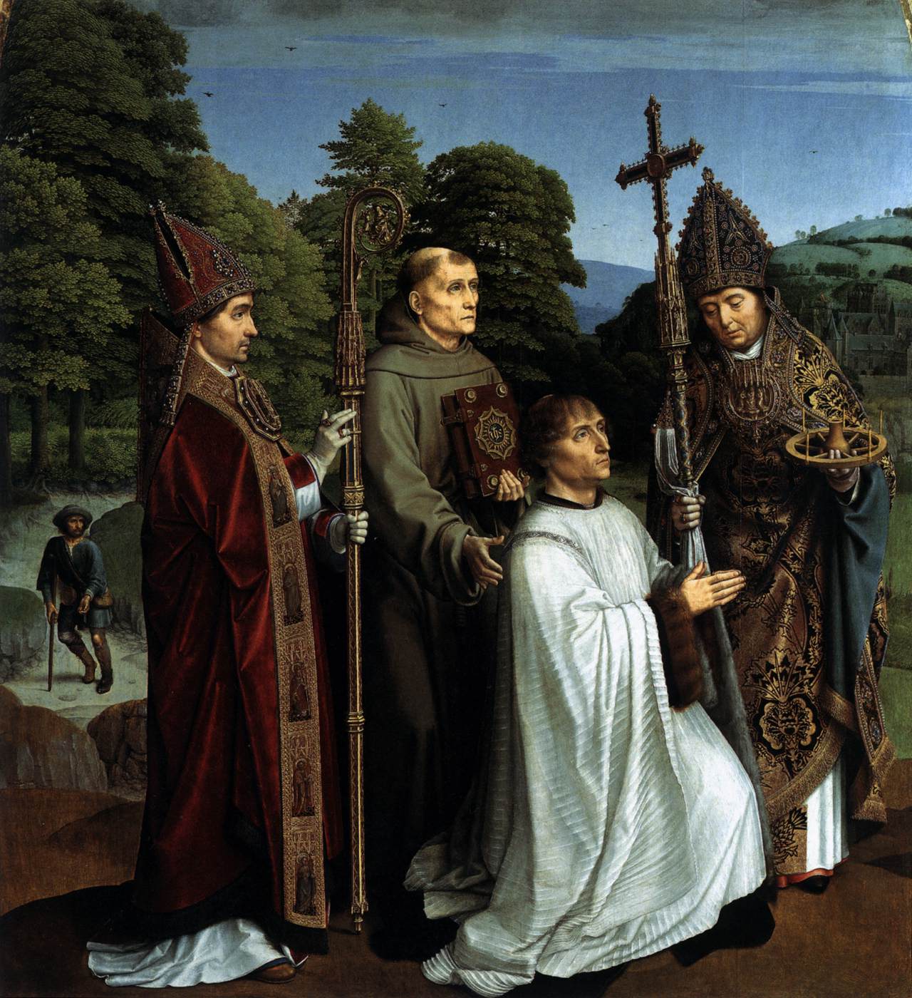 Canónigo Bernardinus de Salviats con Tres Santos