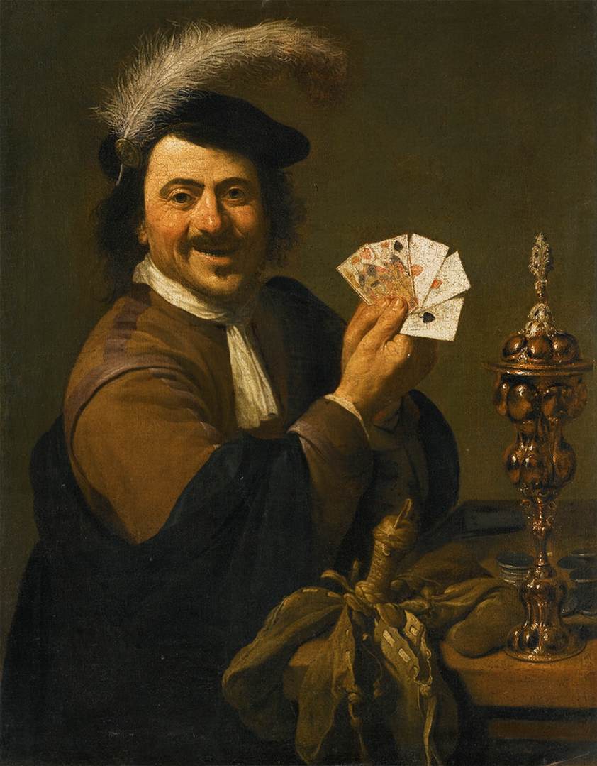 Card Player Showing His Hand