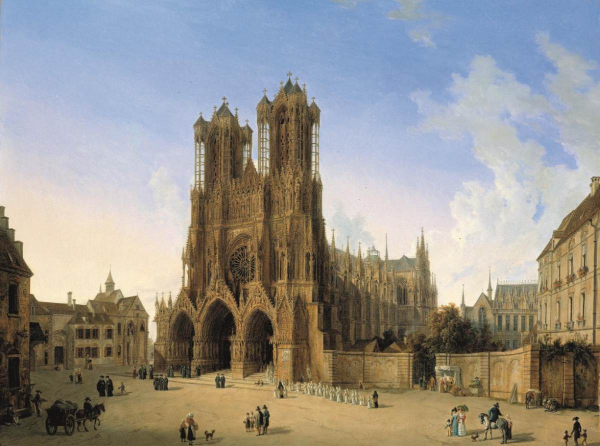 Notre-Dame Cathedral, Reims with a Procession of Communicants