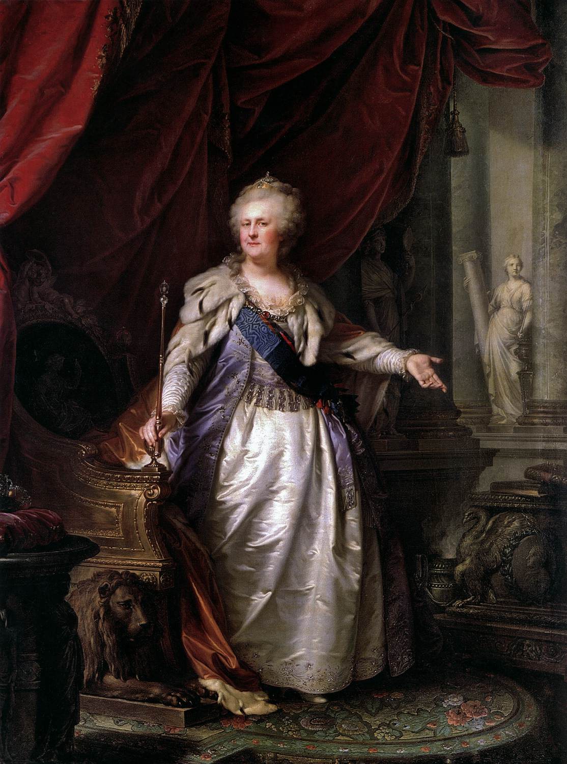 Portrait of Catherine II with Allegorical Figures of The Force and The Truth