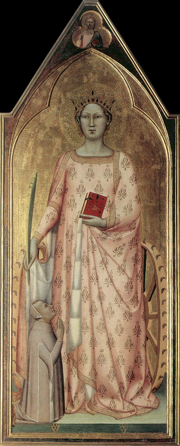 Santa Catalina de Alessandria con un donatore e la benedizione di Cristo