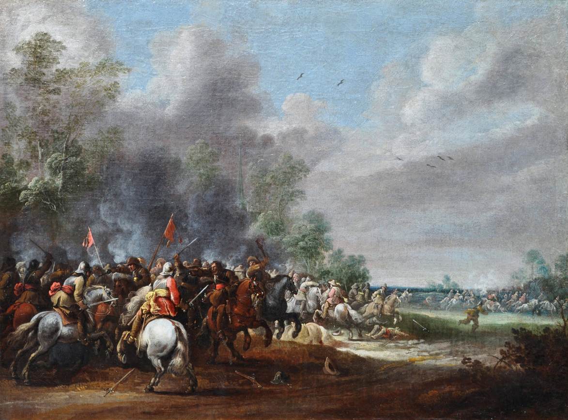 Scène de bataille de cavalerie