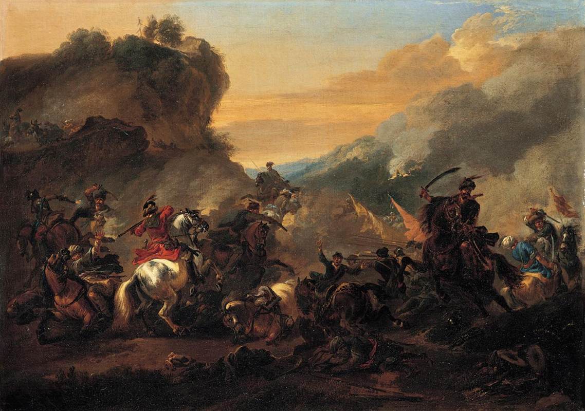 Une scène de bataille de cavalerie