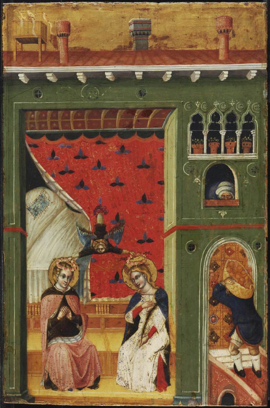 Saint Cecilia and her Husband Valeriano Being Crowned Next to Angel