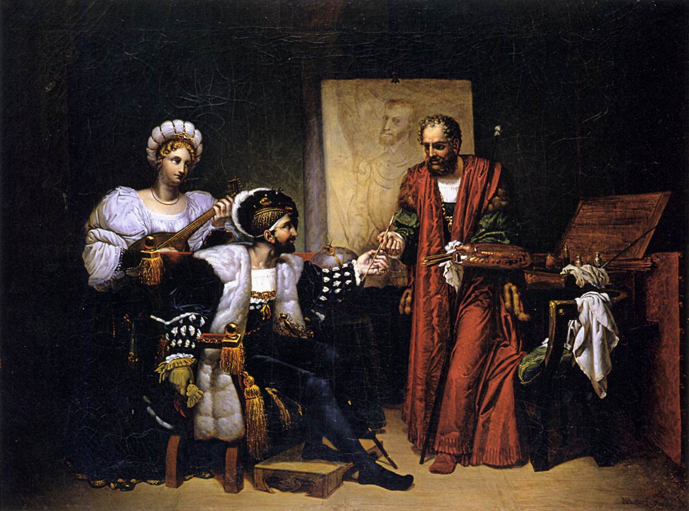 Carlos V Tiziano Fırçasını Toplama