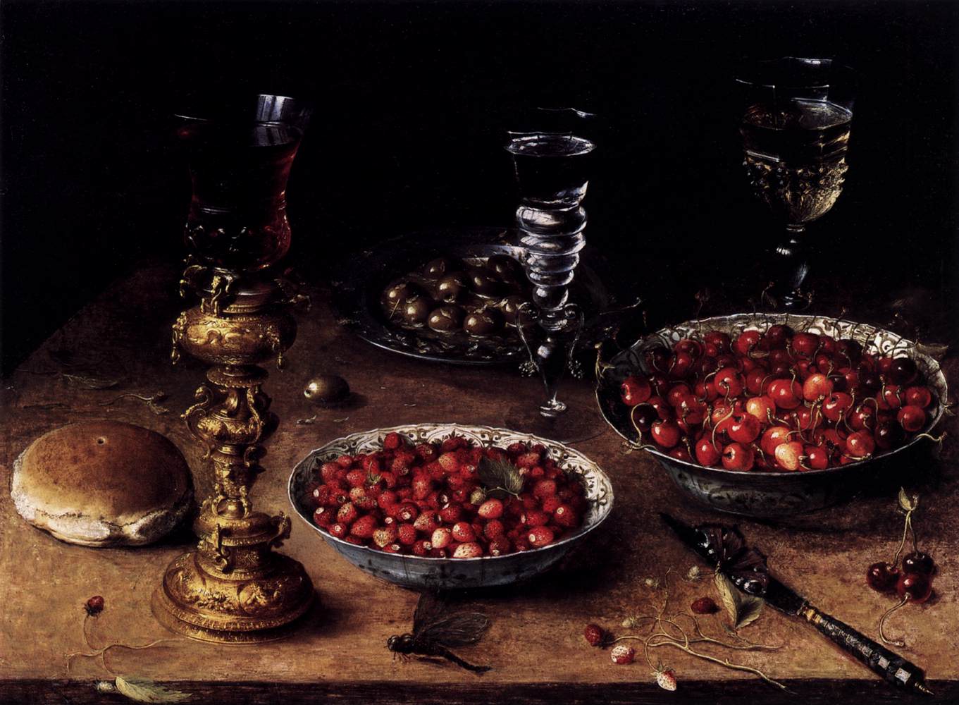 Still Life with Cherries and Strawberries in Chinese Vessels