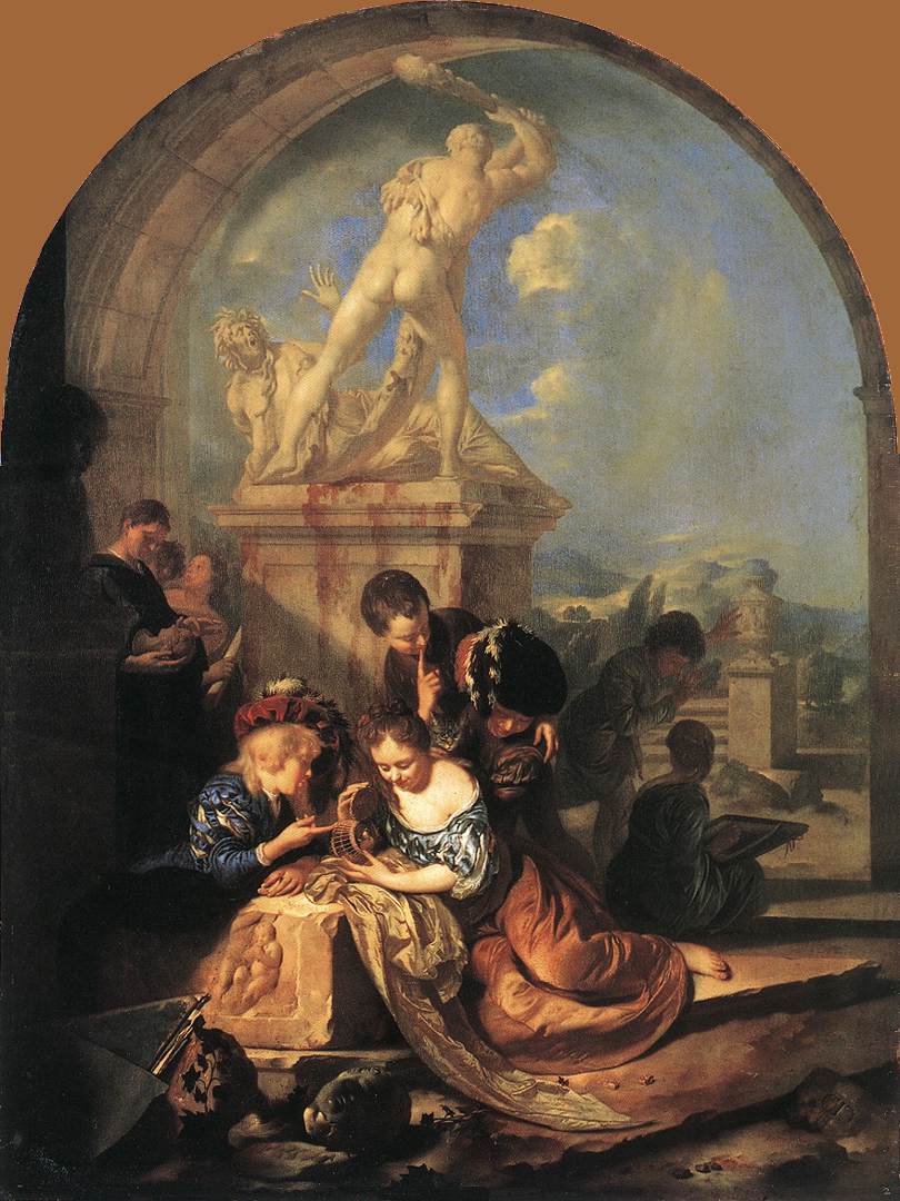 Children Playing Before a Group of Hercules