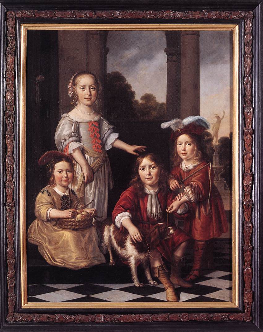 Porträtt av fyra barn