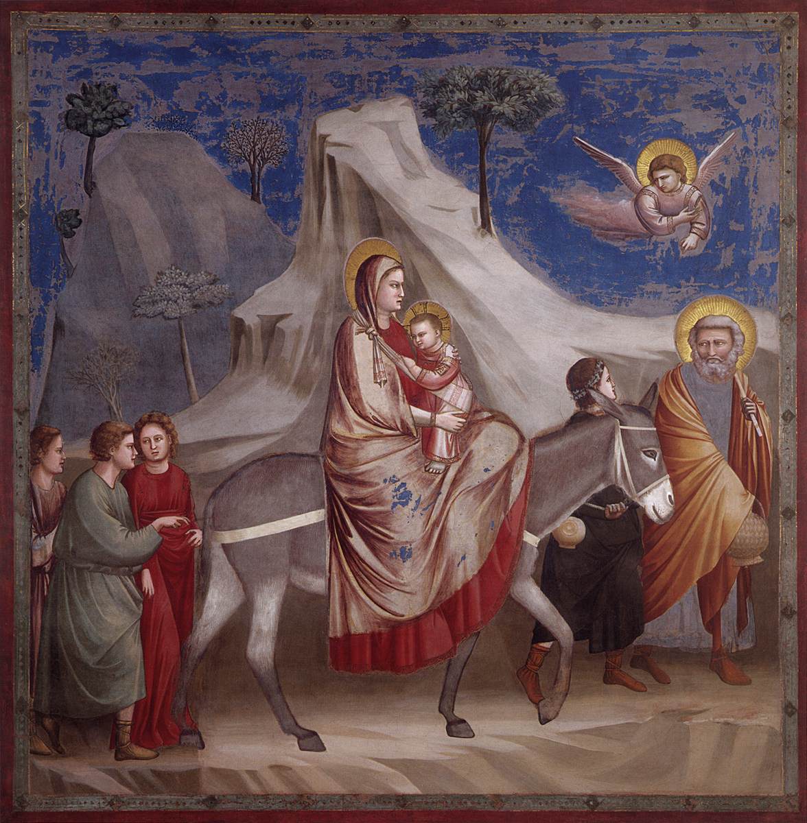 Keine 20 Szenen des Lebens Christi: 4 Flucht nach Ägypten-Giotto di Bondone