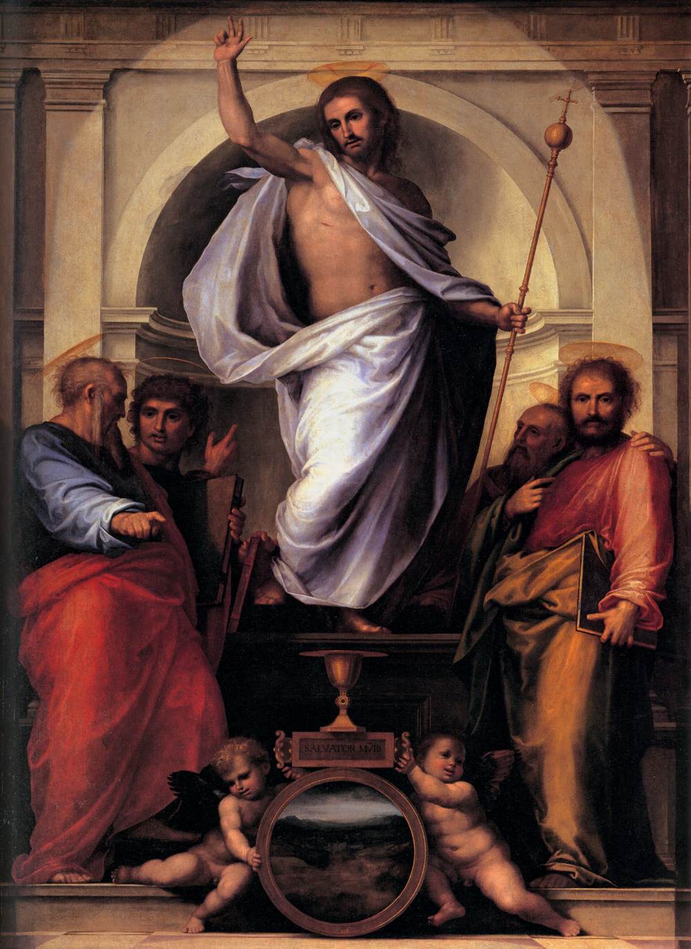 Christus met de vier evangelisten