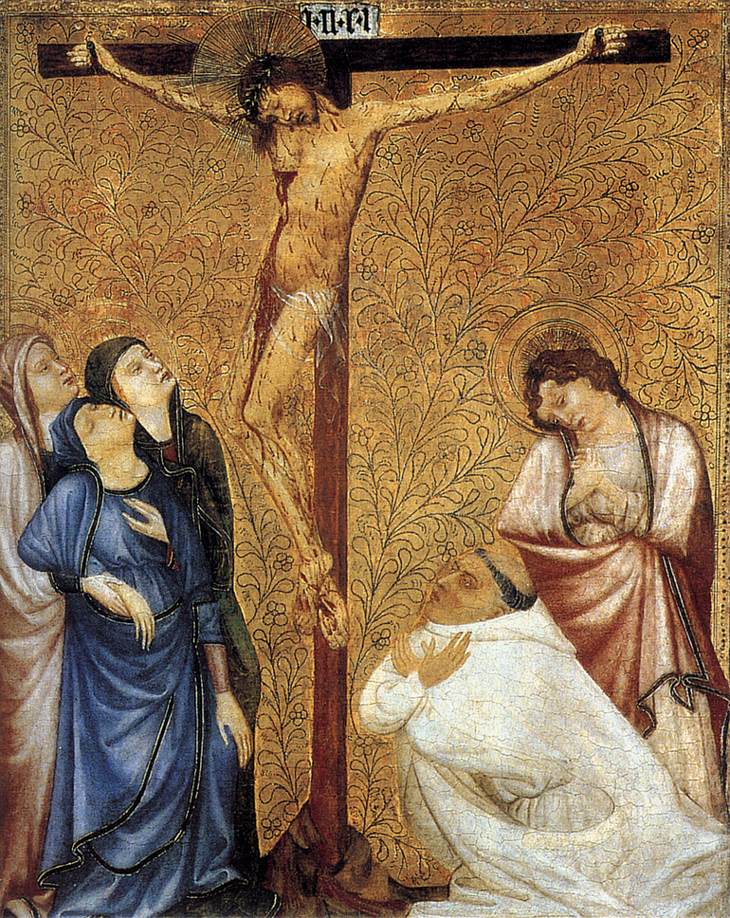 Christ on the Cross with a Carthusian Monk