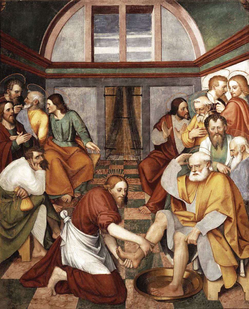 Christus waschen die Füße der Jünger