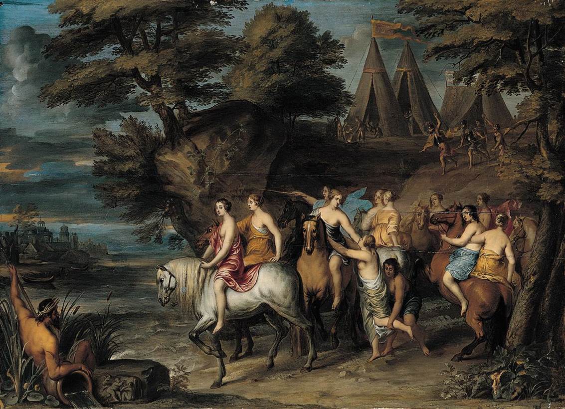 Chloelia e seus companheiros escapam dos etruscos