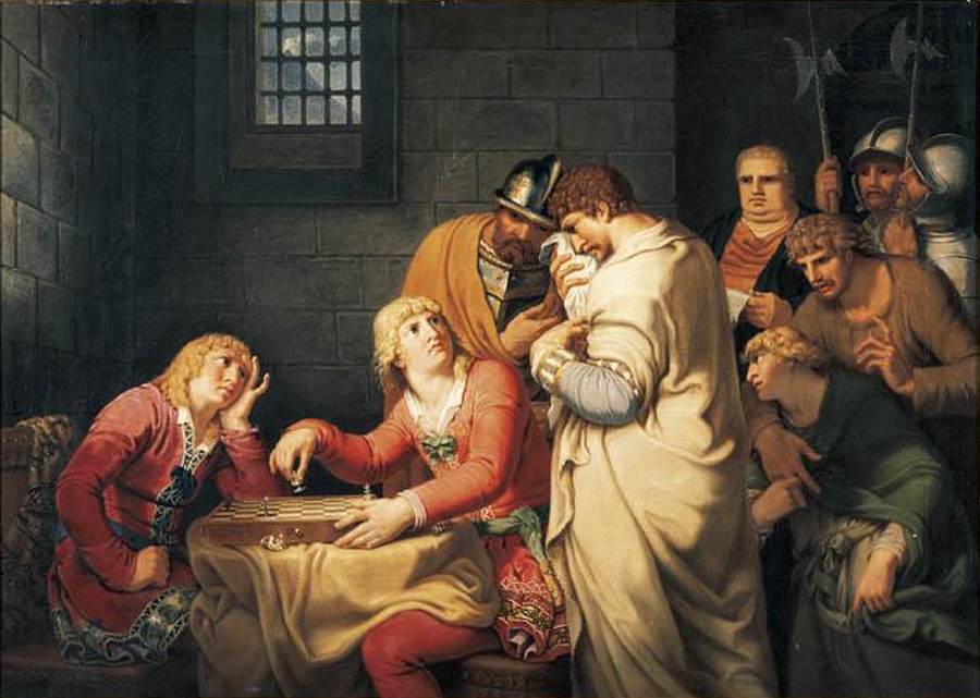 Conradin de Swabia ve Frederick de Baden, Napoli'deki hapishanedeki infazını bildirdi