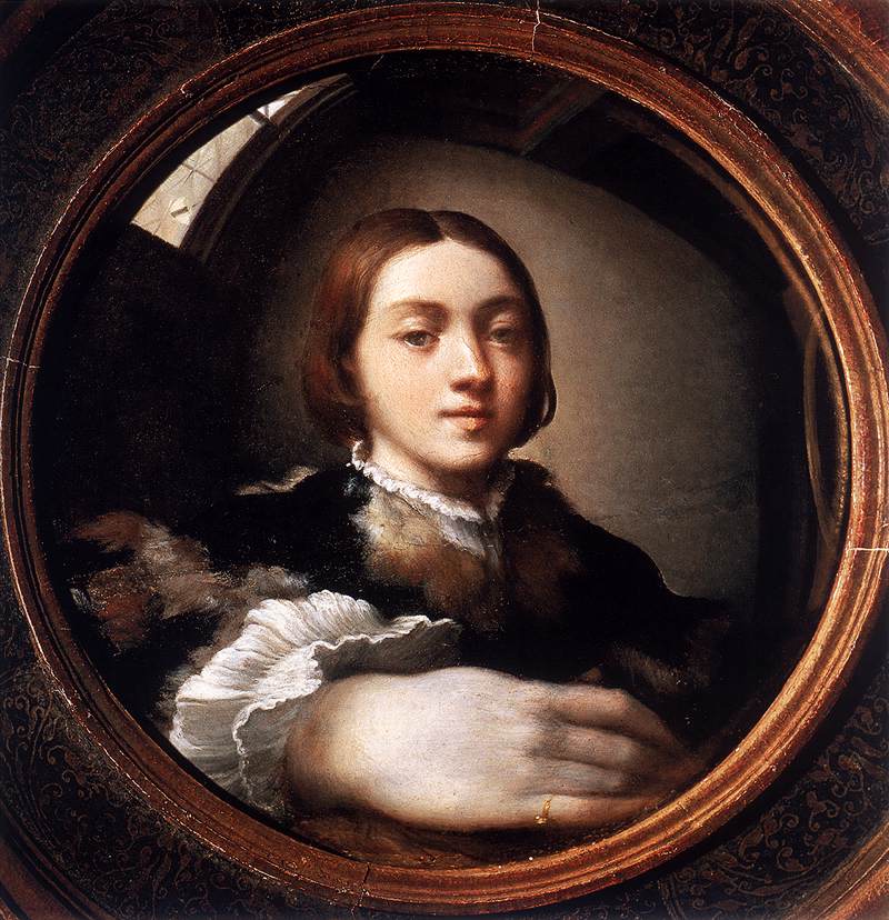 Self -Portrait in einem konvexen Spiegel