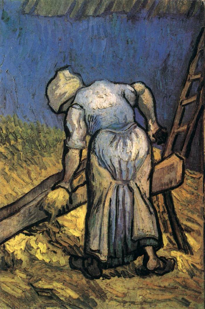 Peasant Woman Chopping Straw (In the Style of Millet)