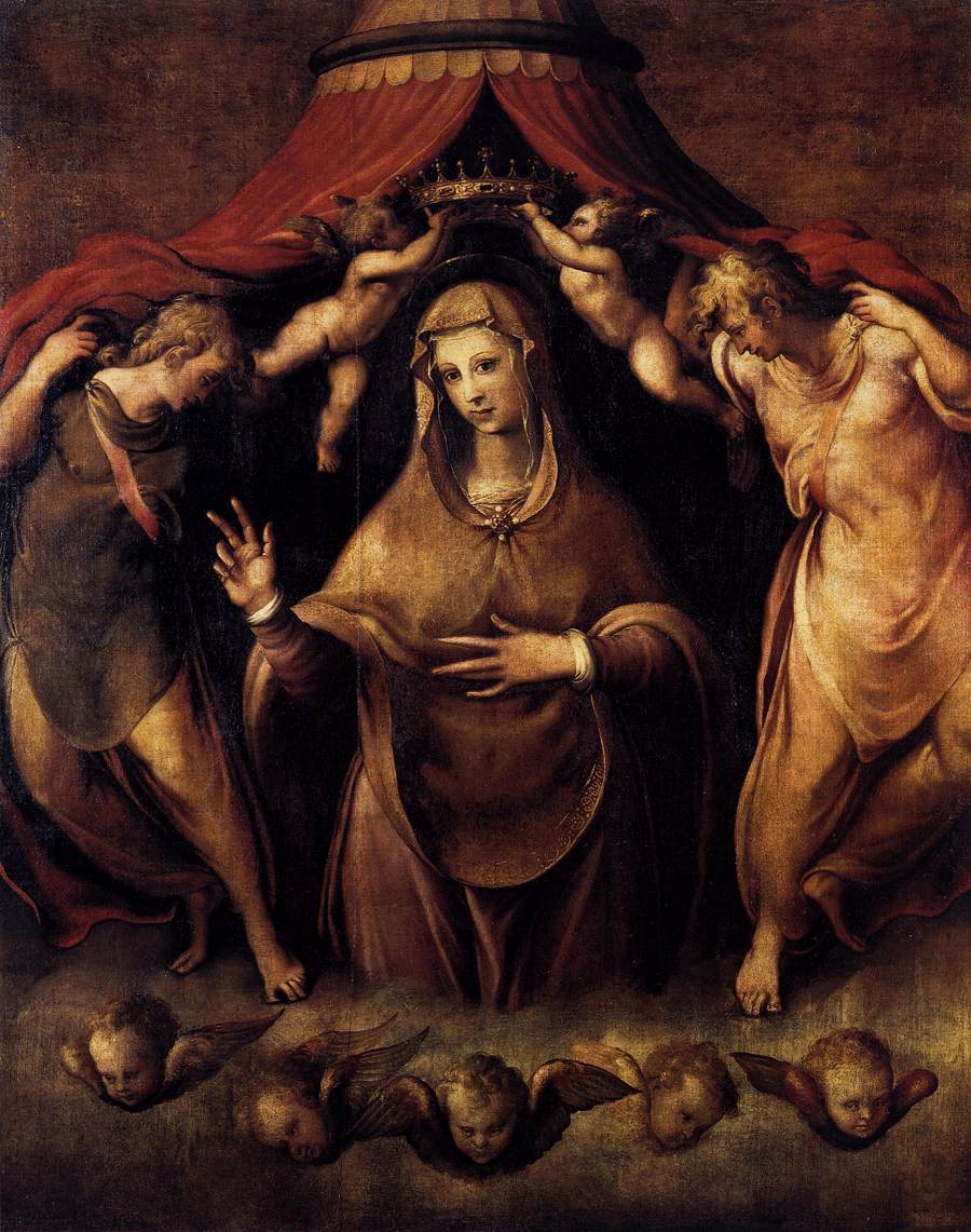 Coronation de la Vierge avec des anges