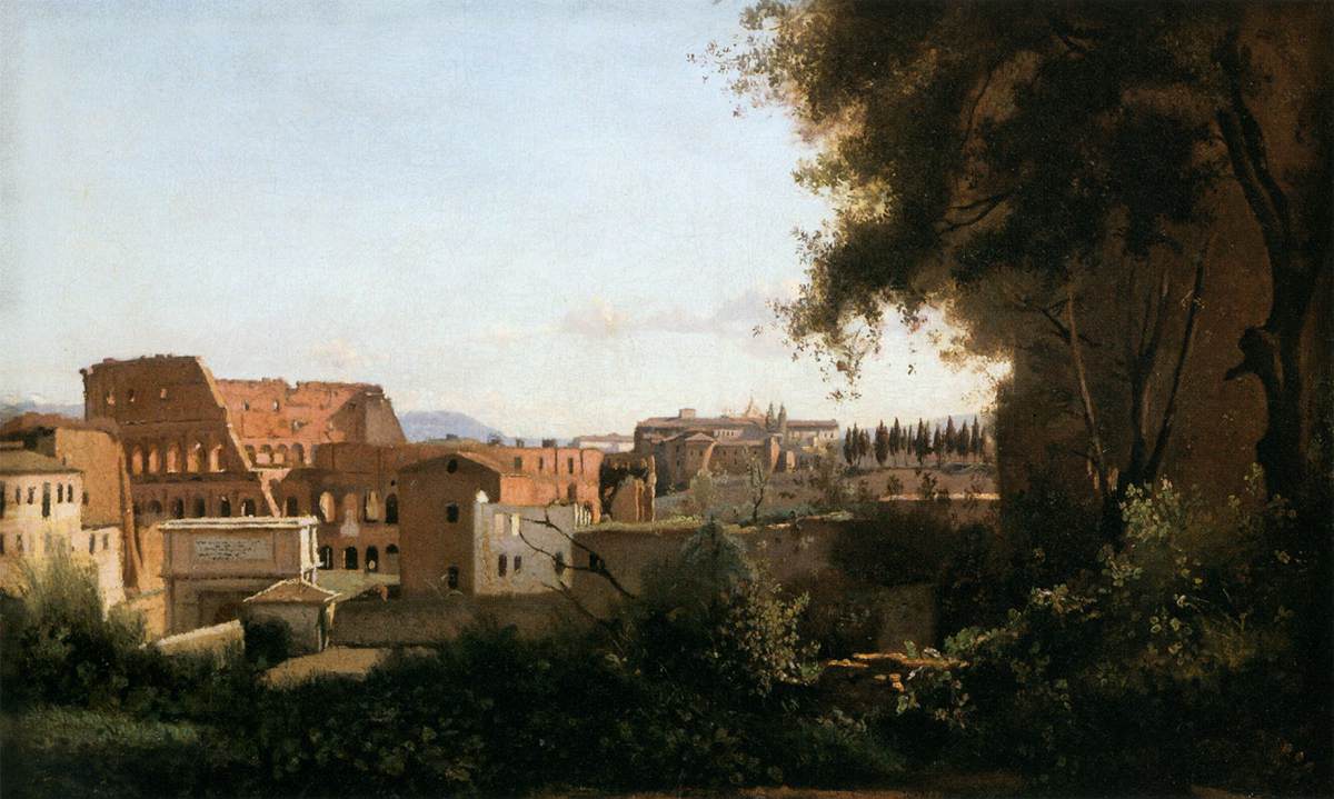 Das Kolosseum aus den Gärten von Farnese aus gesehen